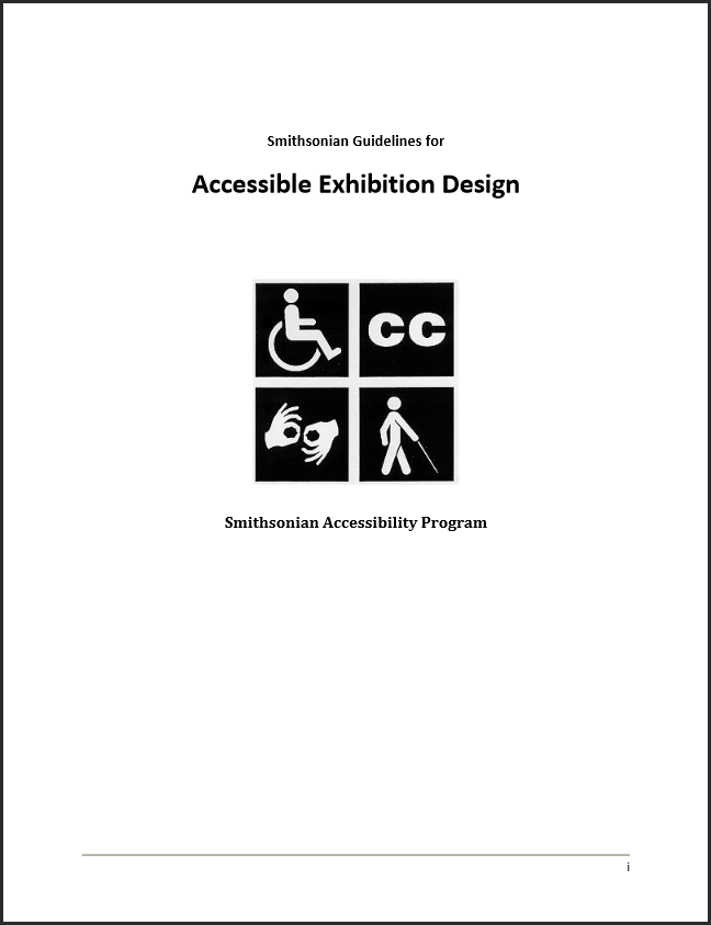 Smithsonian Guidelines for Accessible Exhibition Design Front